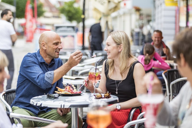 Eiscafé in der Ehinger Fußgängerzone