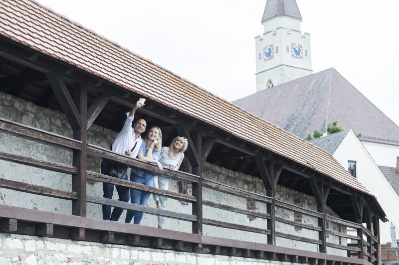 Auf der historischen Stadtmauer in Ehingen an der Donau