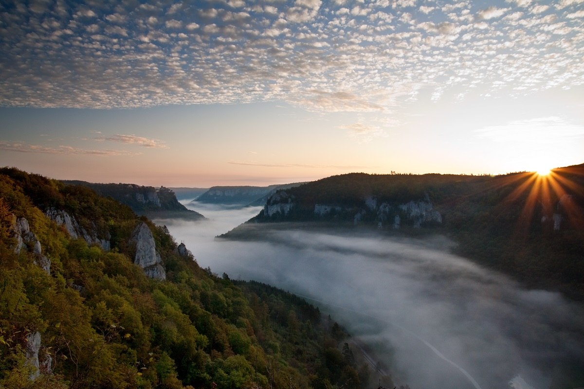 Oberes Donautal im Nebel